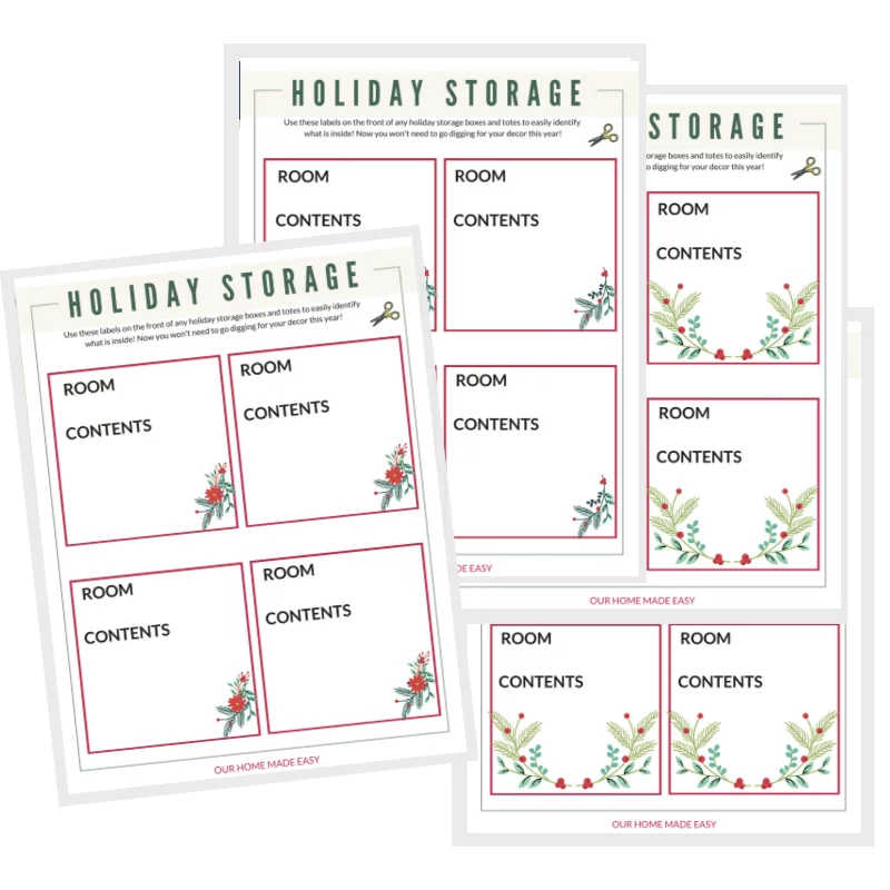 holiday storage labels