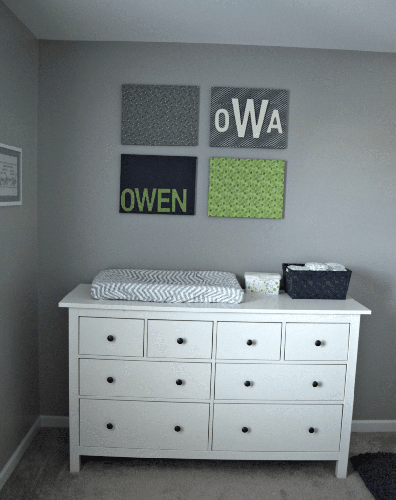 Blue Green Nursery Changing Table