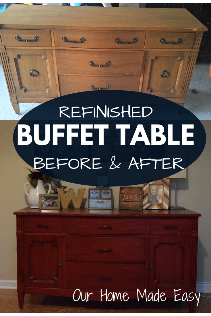 Refinished Buffet Table How To : Before & After