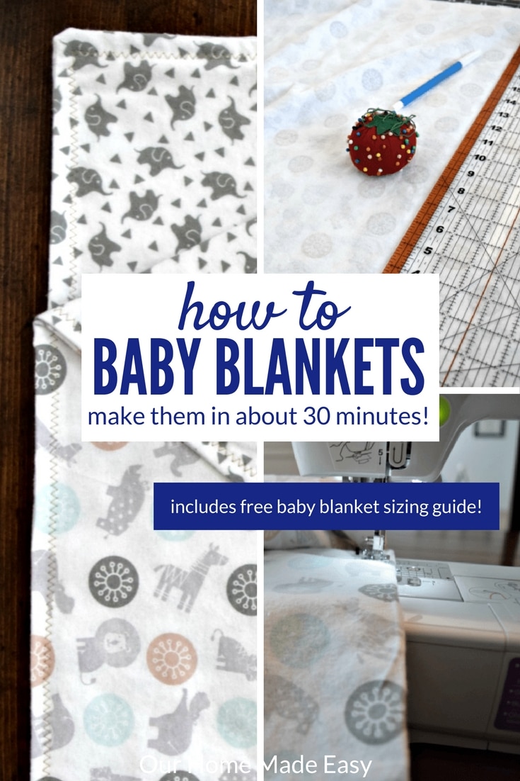 Have you ever wanted to make easy baby blankets? You can make them i less than 30 minutes! Find the perfect fabric, wash it, and begin sewing!