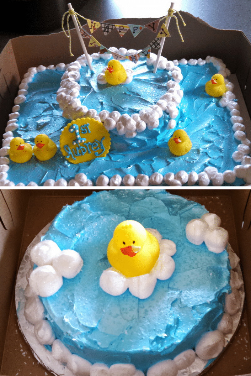 Our daughter's rubber ducky birthday party cake