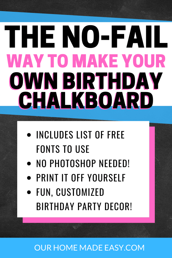 birthday chalkboard tutorial