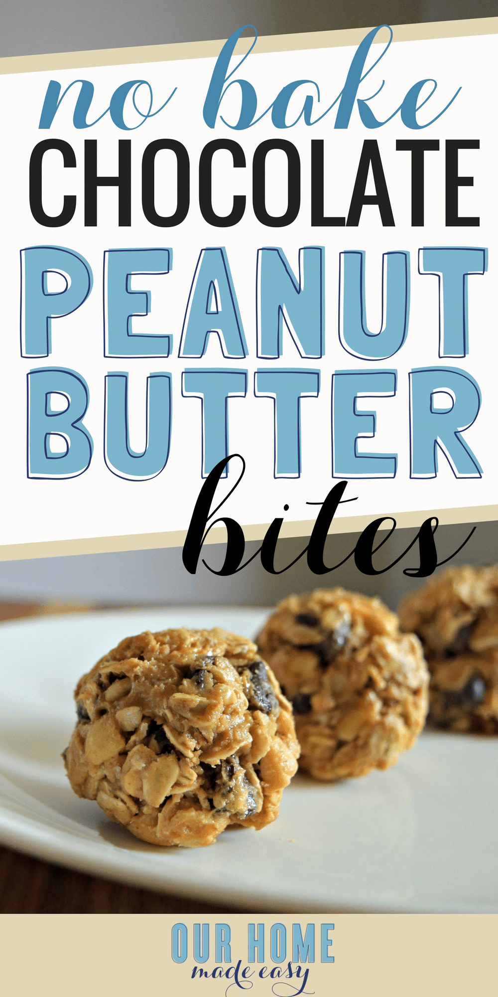 These no bake peanut butter bites are perfect for when you want a snack on the run! They are the perfect energy bites that are salty and sweet. #dessert #bites #oats #breakfast