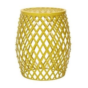 The Adeco Accent Iron Table is a bright pop of color in your living room