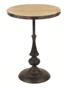 This simple Industrial Wood Side Table will match perfectly with any industrial or farmhouse style living room