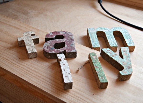 I love the weathered, rustic finish on these wood letters! They're perfect for a quick DIY wood sign project