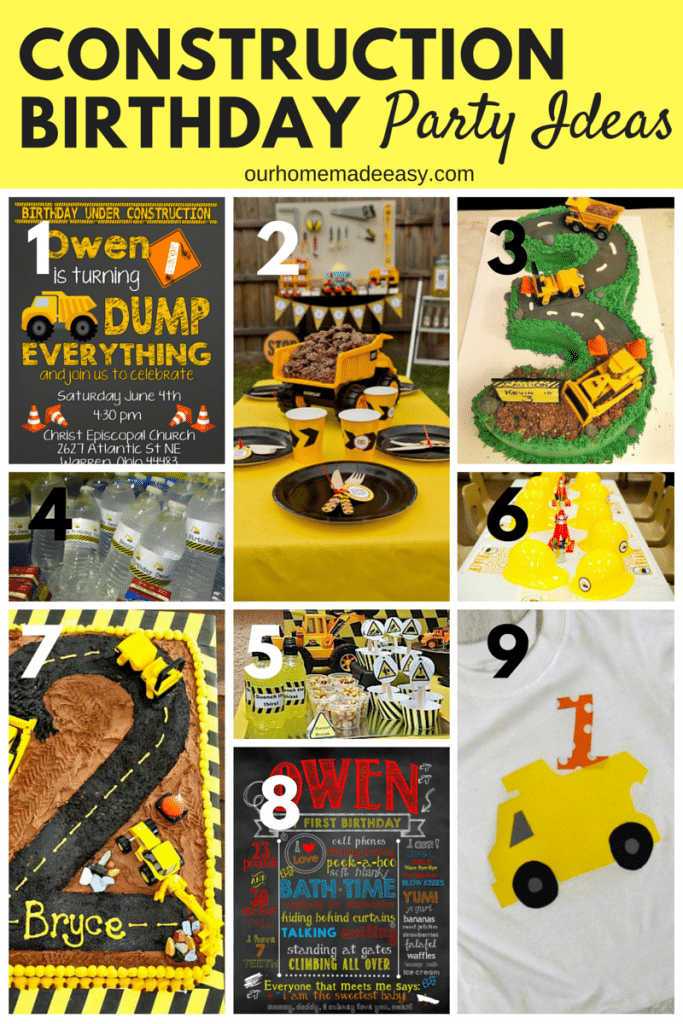 A cute collection of Construction Birthday party ideas for a party! Click to see how you can personalize your own party and do it yourself!