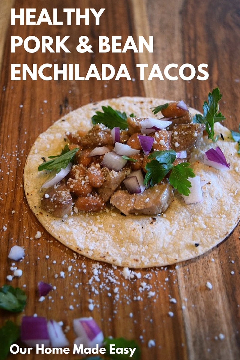 Pork and Black Bean Enchilada Tacos