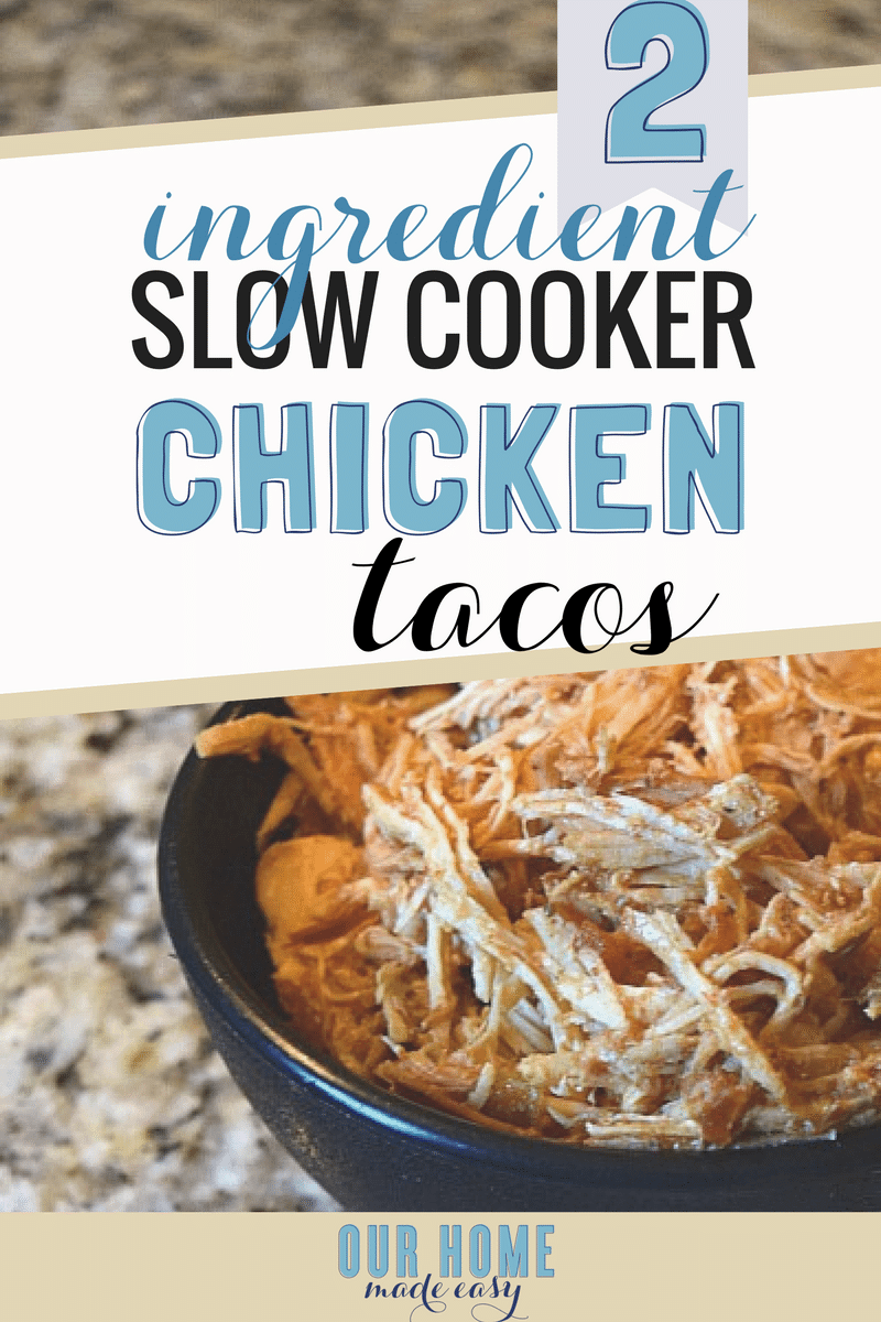 Two Ingredient Slow Cooker tacos are a super easy weeknight dinner to make in a flash!