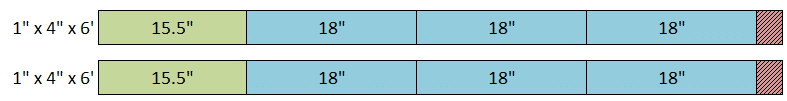 Here's a graphic showing the measurements of the cuts to make for your DIY wood serving tray