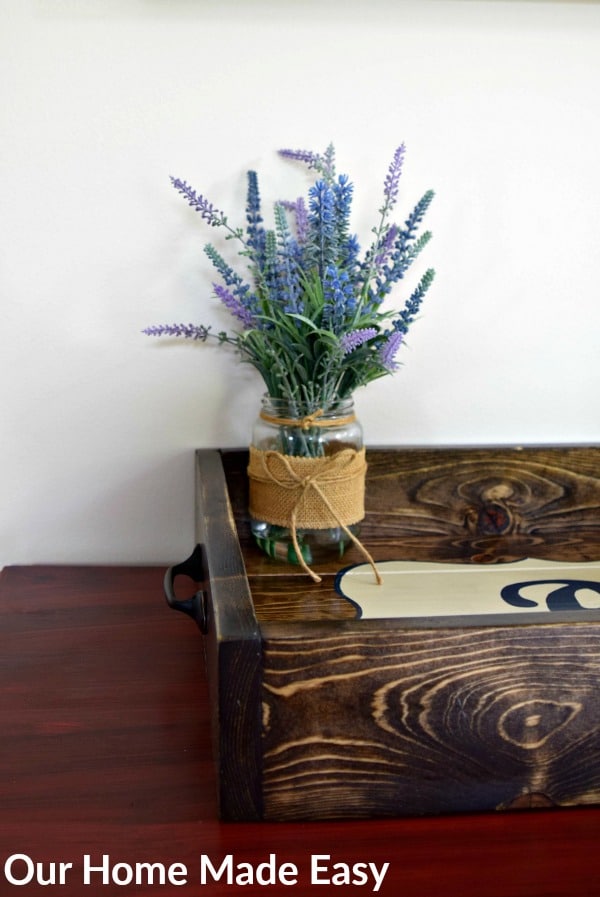 This wood tray is a lovely farmhouse style DIY wood project that only costs about $10 to complete