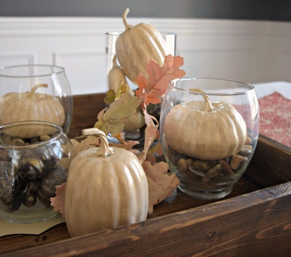 These Pottery barn pumpkin filler centerpieces are adorable, but if you don't want to spend the money, you can make them on your own!