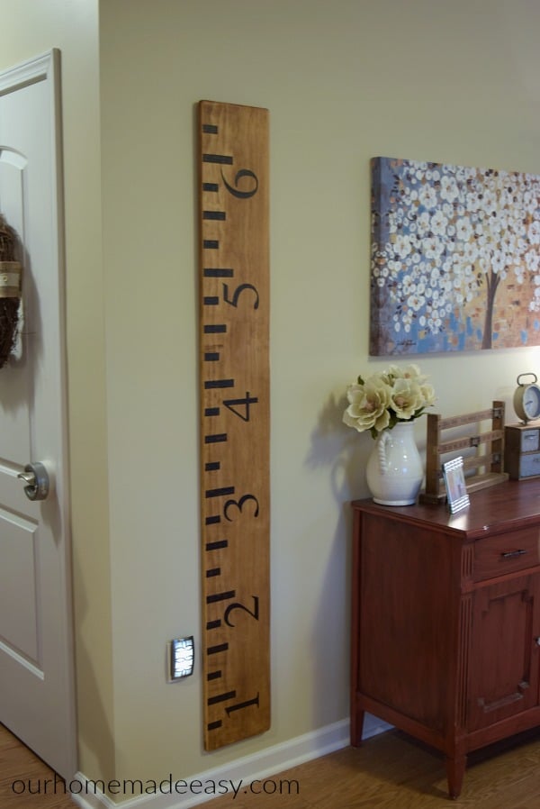Make your own Wood Ruler Growth Chart. This tutorial will step you through making your piece of functional art.