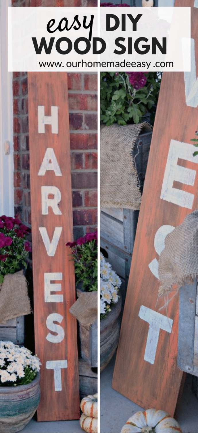 Easy DIY Wood Harvest Sign Tutorial from Our Home Made Easy