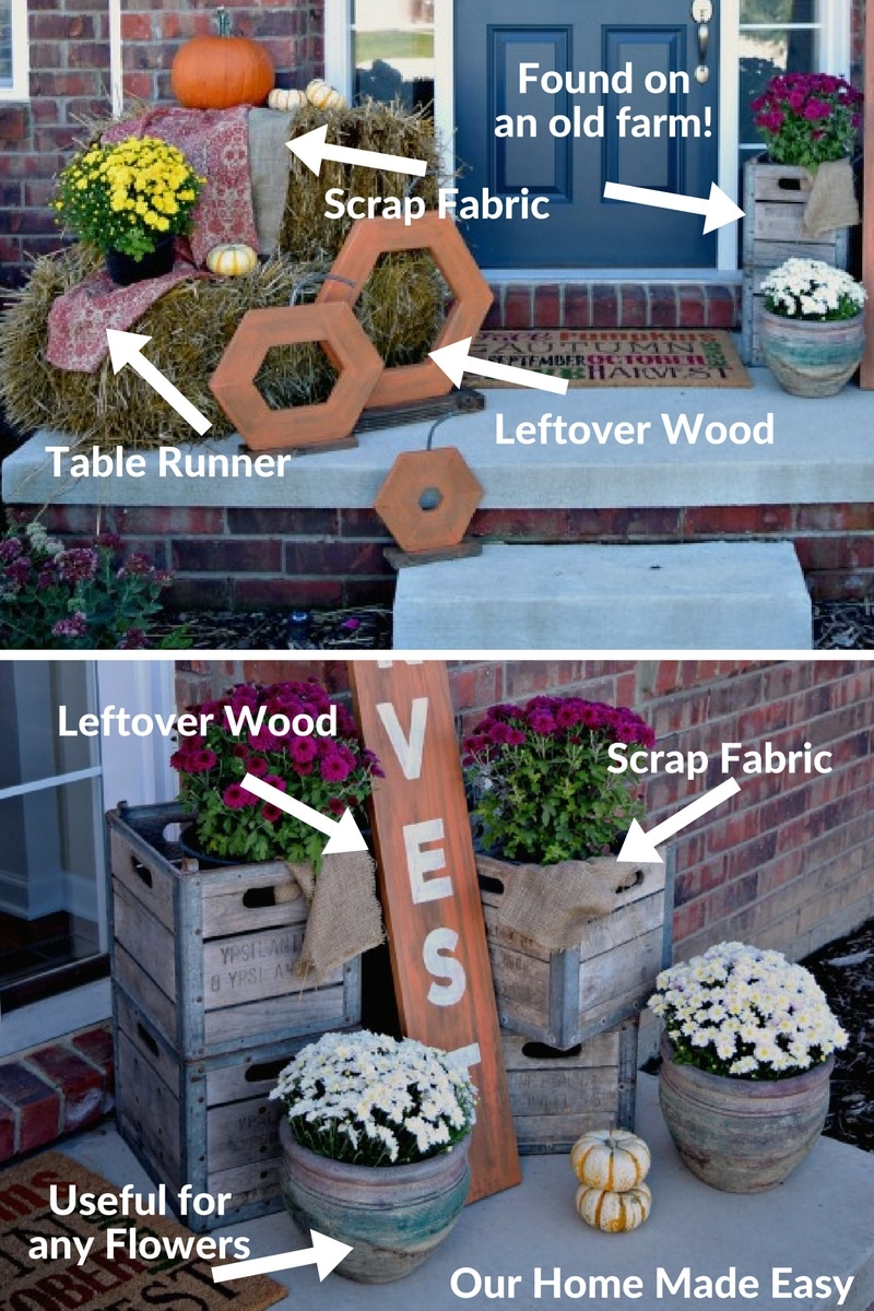 Make use of thrifted items in your front porch decor