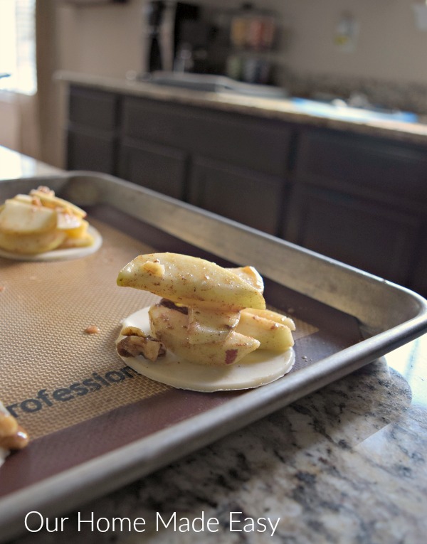 Bake the mini apple hand pies on silicone baking sheets for best non-stick results