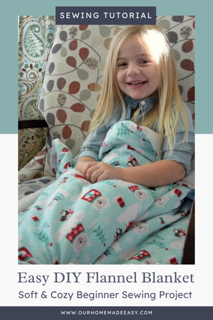 how to make a DIY flannel blanket sewing tutorial