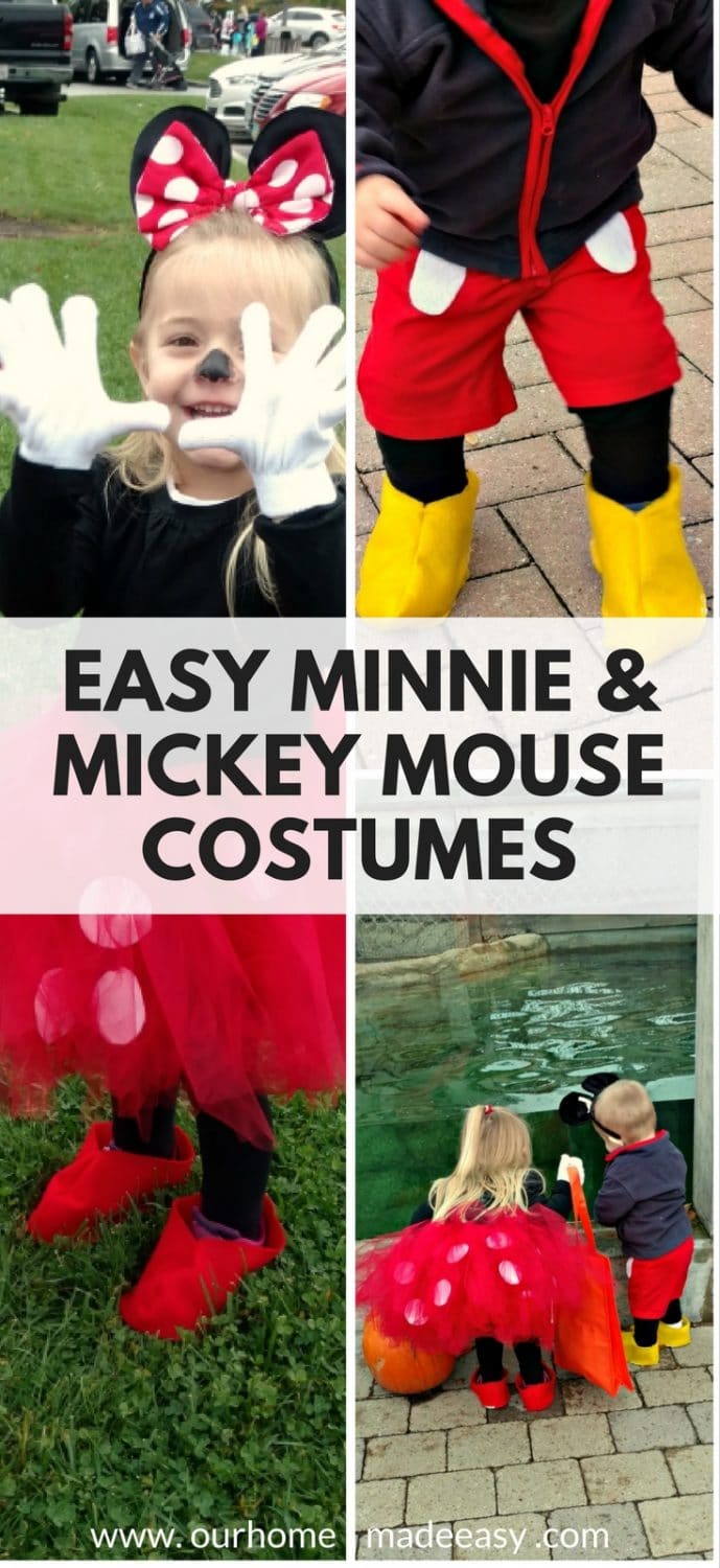 Make Minnie & Mickey Mouse costumes easily and budget friendly! Check out how to make them here!