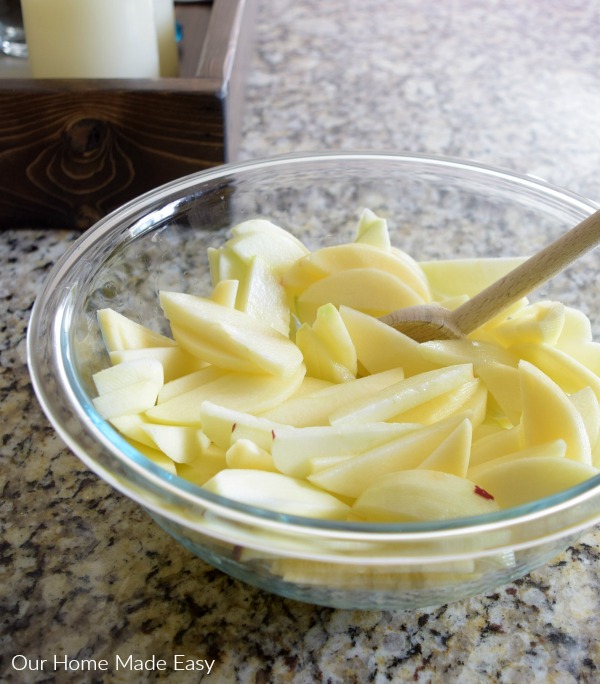 Slice the apples into thin slices for the apple hand pies