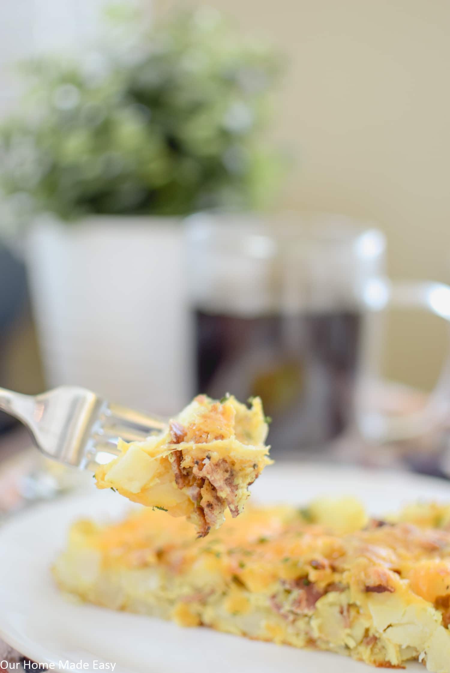Make this cheesy breakfast casserole ahead of time so Christmas morning breakfast is ready to pop in the oven and enjoy