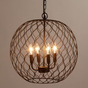 bronze farmhouse style globe foyer chandelier