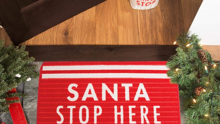 Christmas Mats-Santa Stop Here