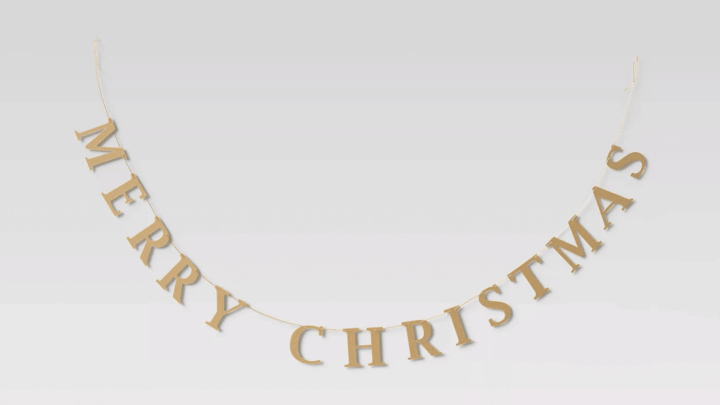Christmas Garland-Gold Merry Christmas