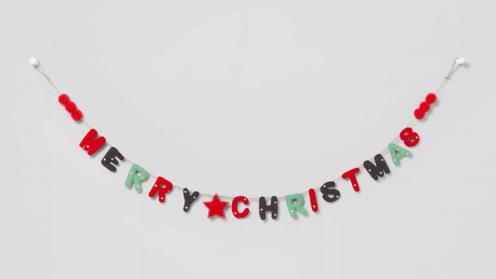 Christmas Garland- Colorful (Red Black Green) with Polka