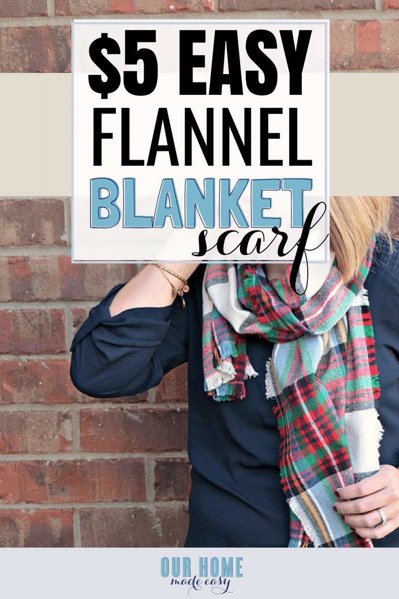 DIY Blanket Flannel- make it for under $5! #scarf #sewing #fall 