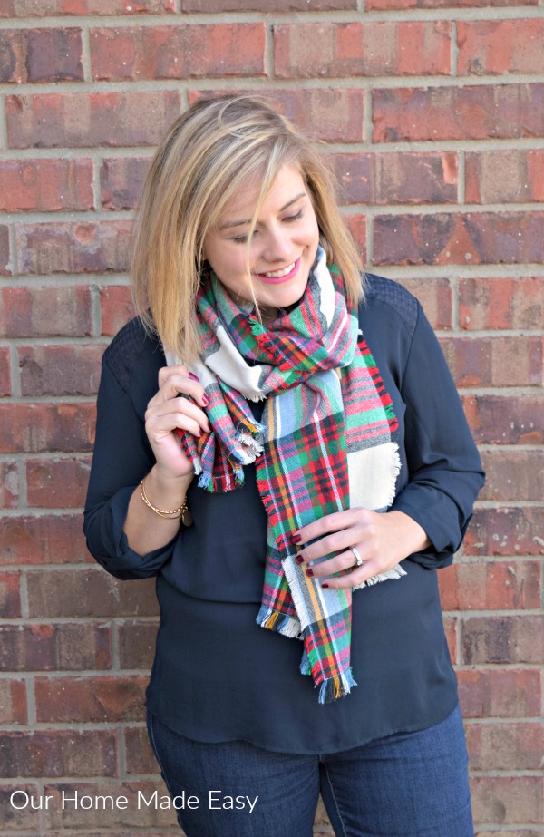 An easy how-to in making your own $5 flannel blanket scarf! Click to see how easy it is to make!