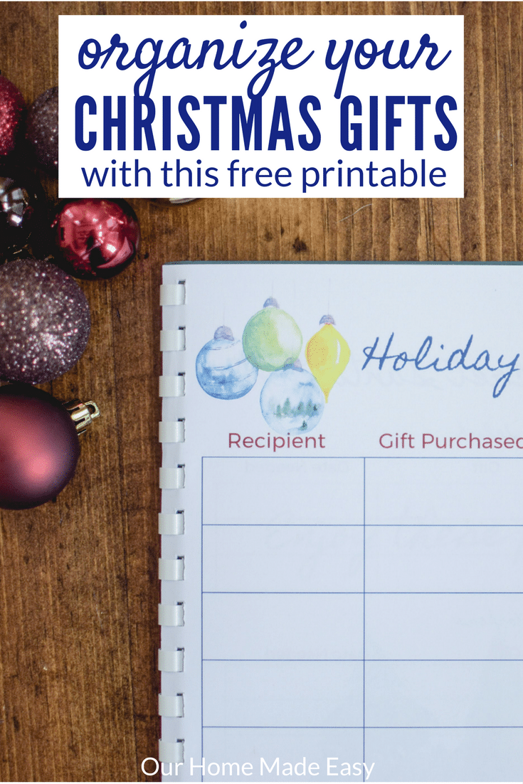 This free printable is perfect for how to organize your gifts this year! You'll never forget a gift bought for someone again. Download it today!