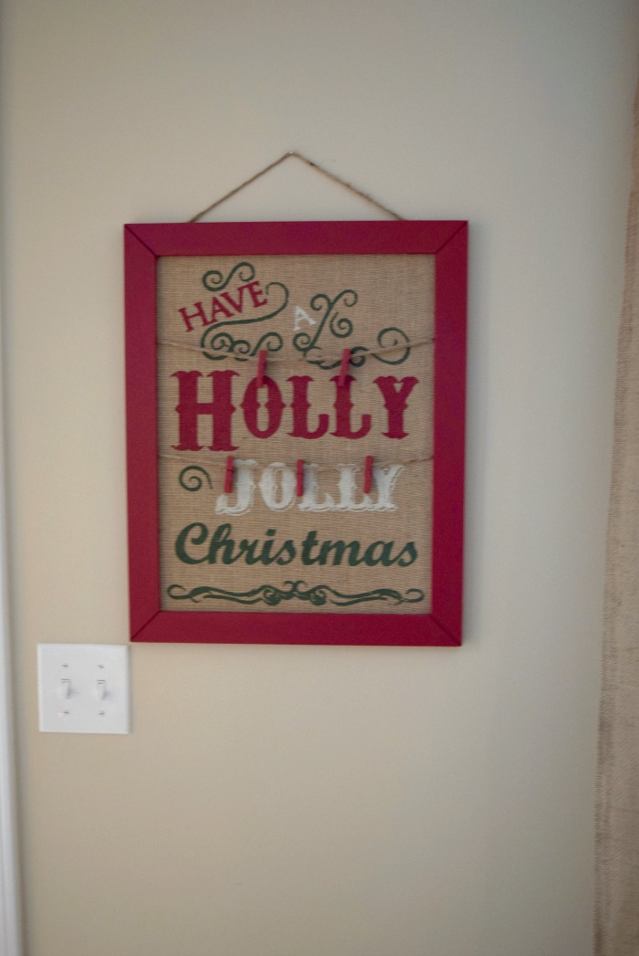 I love this Holly Jolly wood sign by our front door--perfect for a little Christmas cheer!