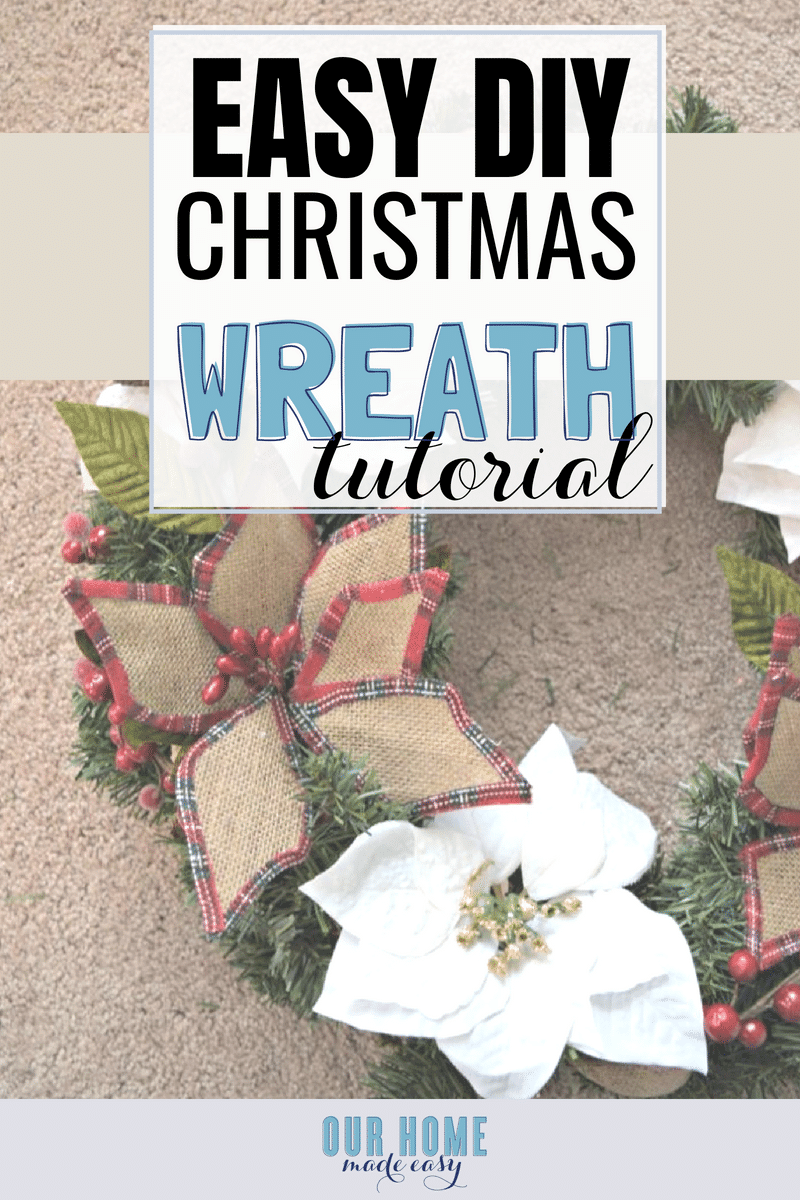 Here's an easy DIY Pinterest Inspired Christmas Wreath! This no-fail tutorial is easy to follow and makes a perfect Christmas wreath worthy of Pinterest.