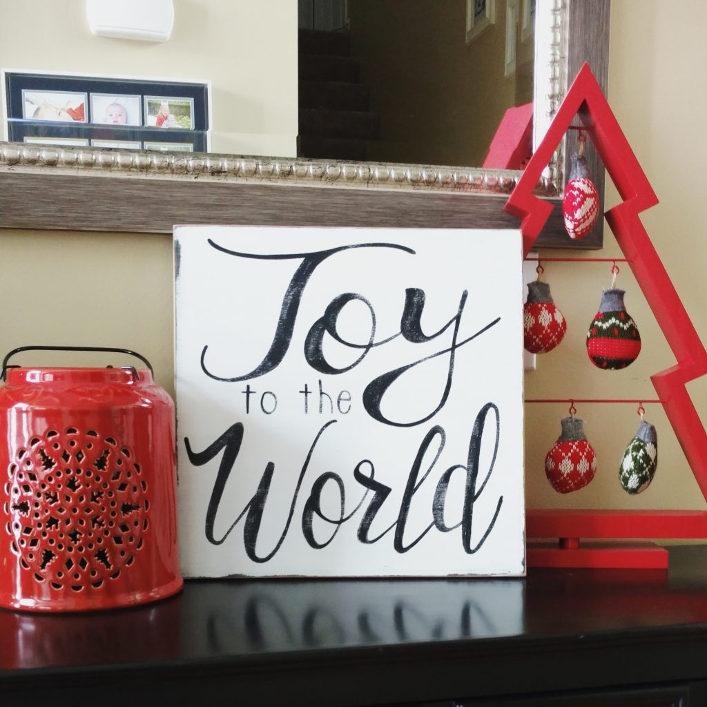 Wood Joy to the World Sign