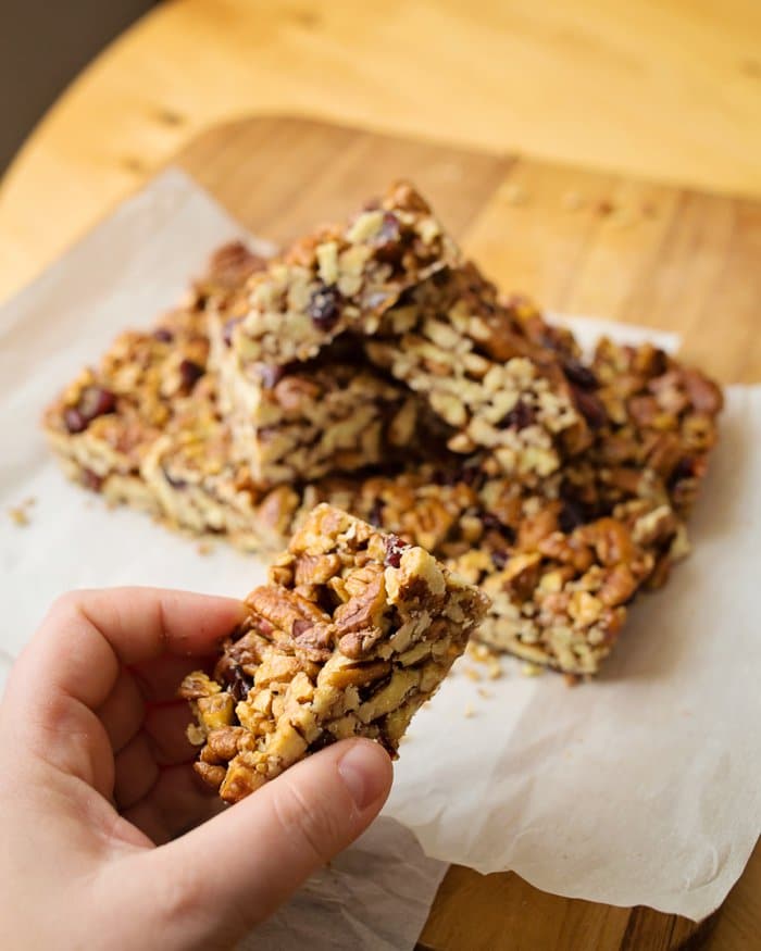 Pecan Cranberry Nut Bars [A Butterful Mind]