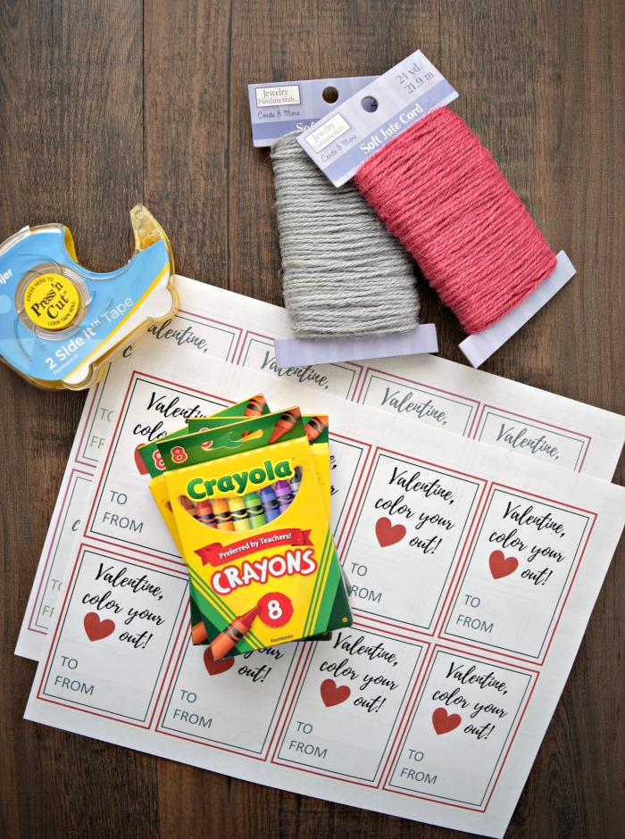 An easy non candy valentine for kids! Crayon box printable