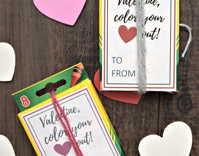 An easy non candy valentine for kids! Crayon box printable