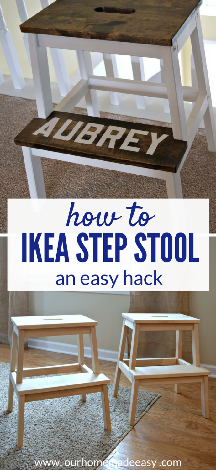 This crazy easy ikea bekvam hack is the perfect way to create a personalized step stool for your kiddos to use!