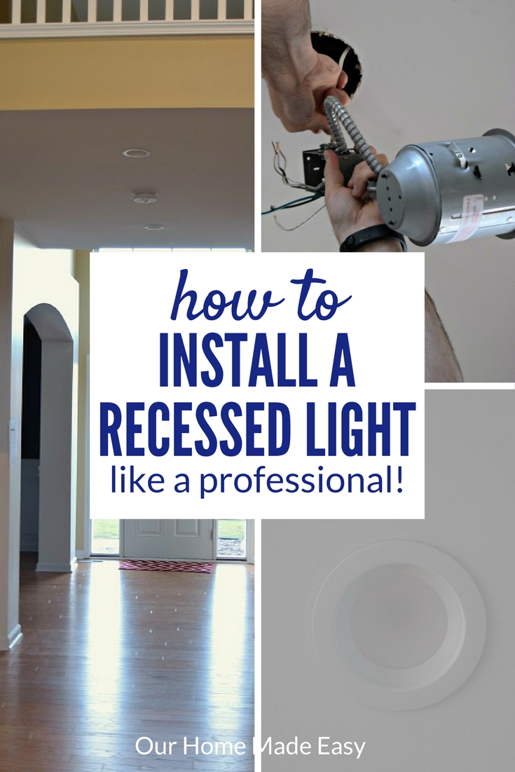 An easy how-to on installing a recessed light where a flushmount light was previously. Step by Step guide and pictures included!