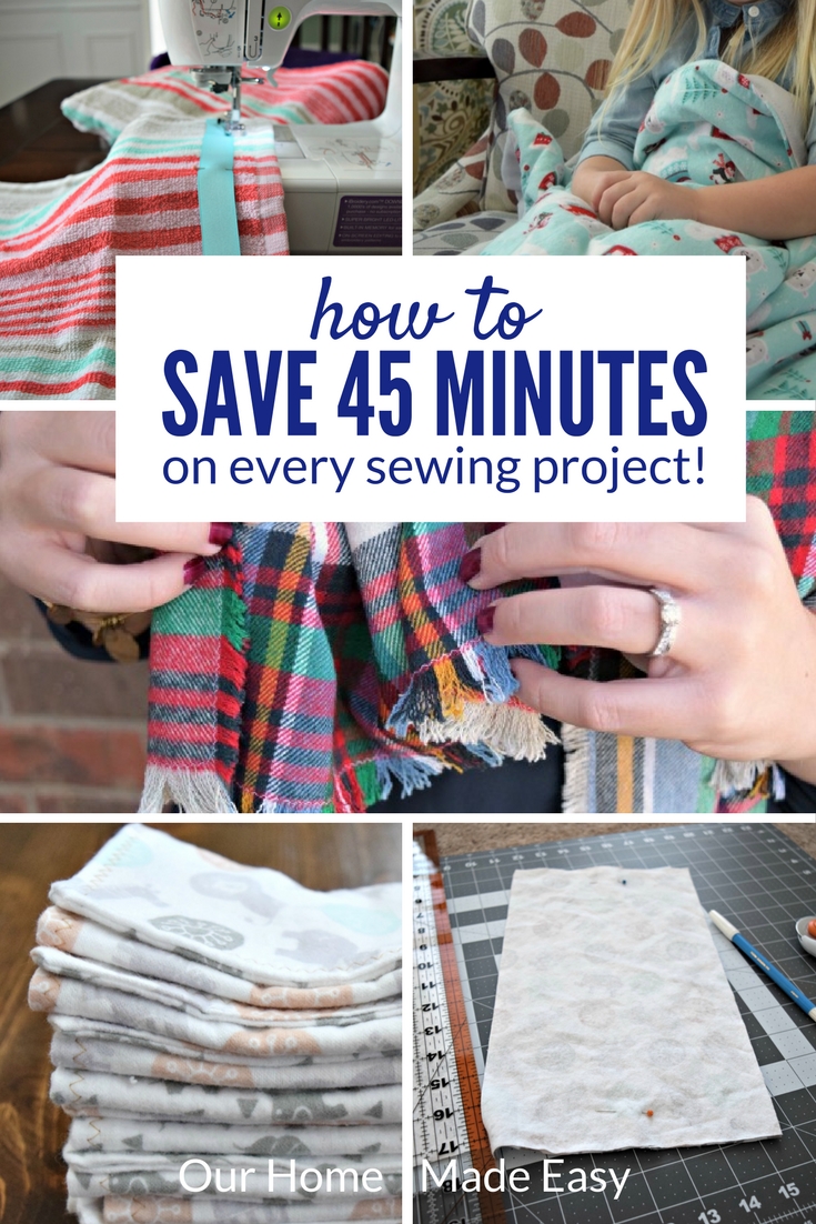 Here is an easy trick for how to save time sewing! It's perfect for busy moms or people who really don't like waiting in long lines at the fabric store.