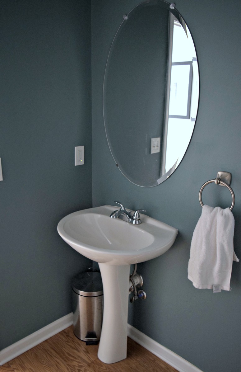 Here's what our guest bathroom looked like before it's much needed makeover