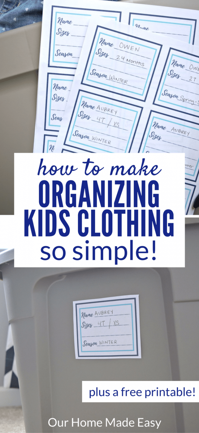 How to Make Organizing Kids Clothing So Simple with Free Printable Organizing Labels