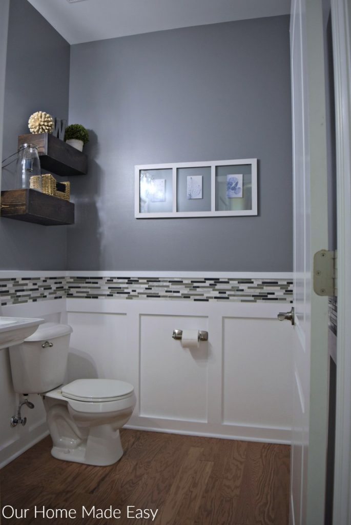 Our powder room is so much brighter after our DIY budget makeover