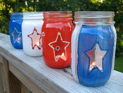 these 4th of july candle jars are crafts the kids will love to help with