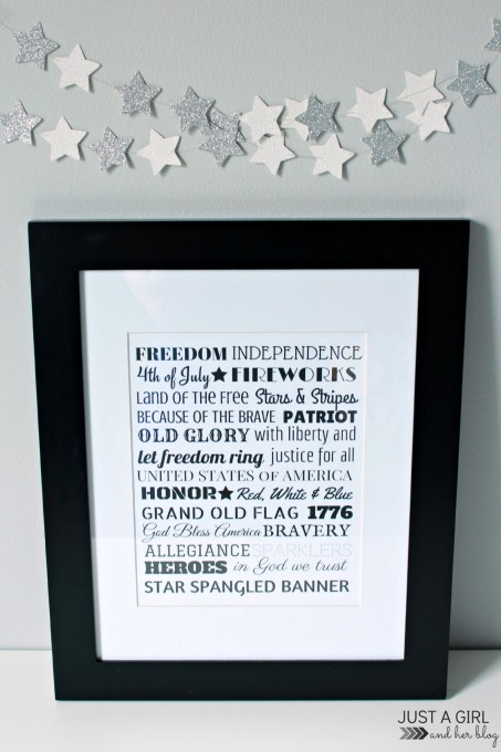 this 4th of july themed print is an easy DIY project