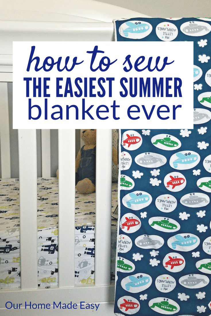 This is the perfect beginner sewing project! Make this light summer blanket in about 30 minutes! Click to see the steps and tricks to make it easy!