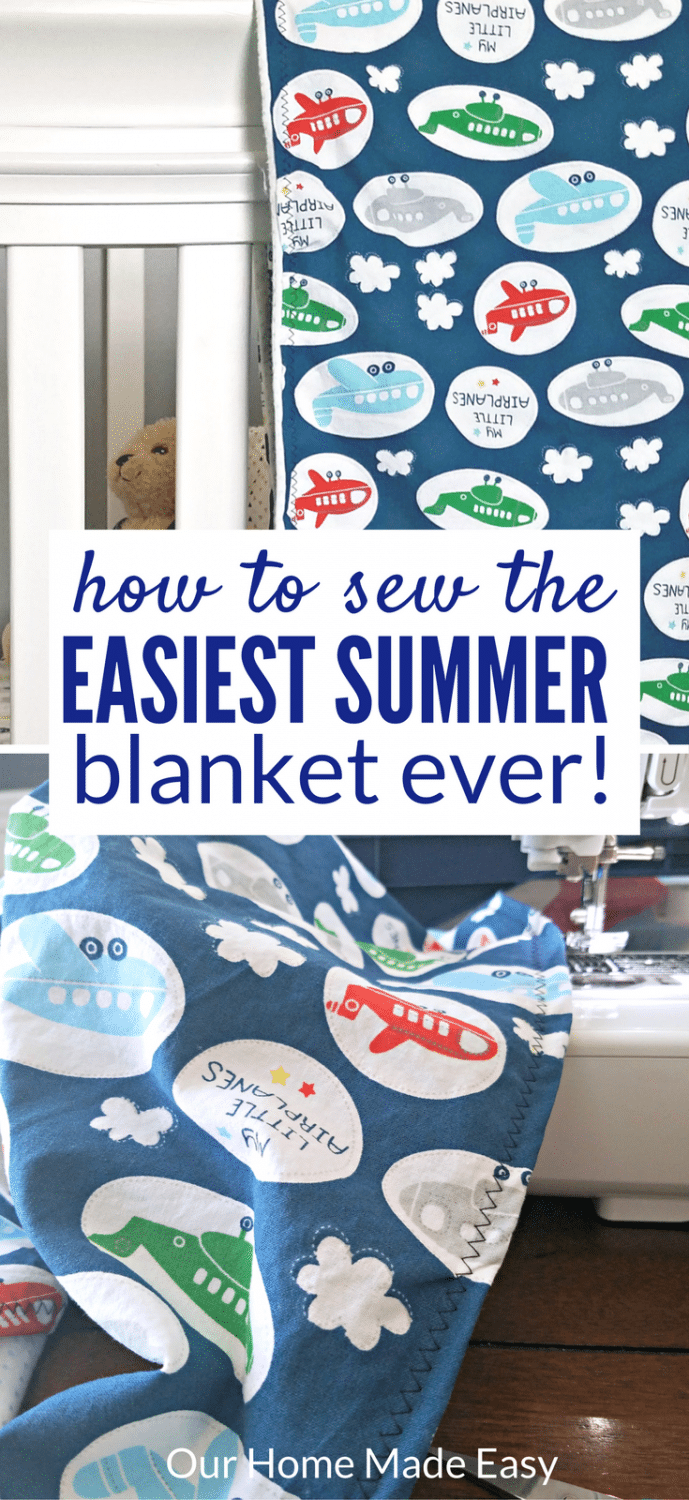 This is the perfect beginner sewing project! Make this light summer blanket in about 30 minutes! Click to see the steps and tricks to make it easy!