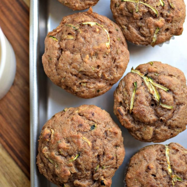 Make an easy fall breakfast zucchini walnut muffins with only 4 ingredients! They pair perfectly with the Starbucks® Pumpkin Spice Caffè Latte K-Cup® pod.