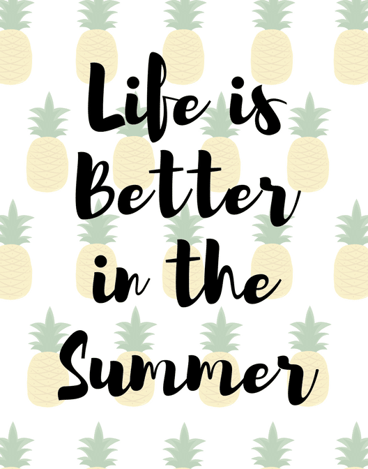 A cute summer pineapple printable for summertime. Download for free!