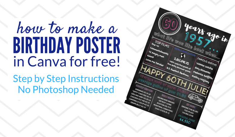 Here is how to create an easy and FREE birthday poster using Canva! You can make one in minutes. Click to to see the instructions here!